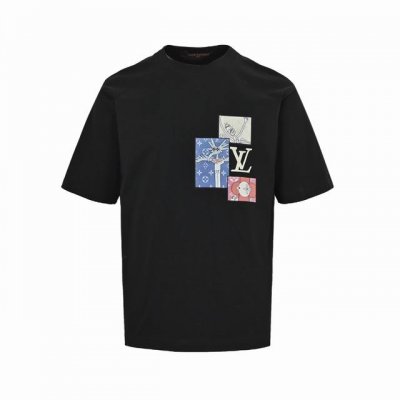 louis Vuitton 路易威登 25Ss 印花图案短袖 时尚又个性 超级百搭好看的一款 男女同款 人手必备 吊牌 领标 水洗麦 三标齐全 Size:S一2