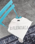 款M 巴黎110 Balenciaga巴黎世家24Ss春夏手绘字母烫钻短袖T恤 巴黎新款手写双B涂鸦字母烫钻圆领短T，高克重挺括面料，手感和质感非市面薄如纸的软