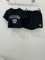 Celi*N25春夏新品套装撞色圆领抽绳腰套装组合 原版开发！高版出品！全新定制Yb棉 胸前跟短裤下摆均以字母Logo印花装饰 宽松版型藏肉显瘦，单穿叠穿无压力