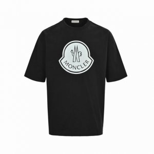 moncler 蒙口 烫画Logo印花短袖 面料采用定制240G 26支特滑双股精棉平纹高密无尘全棉布料 前幅高密度加厚 走线平整 代工品质 全套定制辅料 si