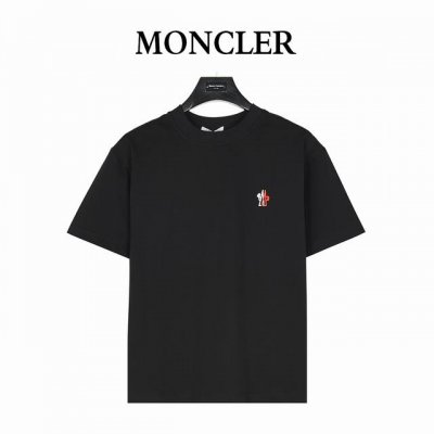 moncler 蒙口 25Ss 小标刺绣及后背立体Logo压胶短袖T恤 面料采用高克重280G重精梳棉，定制1:1螺纹，面料舒适亲肤无异感， 制定染面料，纺织密