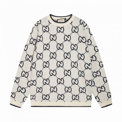 gucci古驰满身双G字母提花圆领毛衣 颜色 白色 码数 S M L Xl Xxl