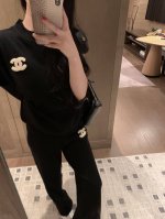 上新 小香 小香风针织套装 毛巾绣Logo设计 颜色 黑色 码数 Sml见尾图