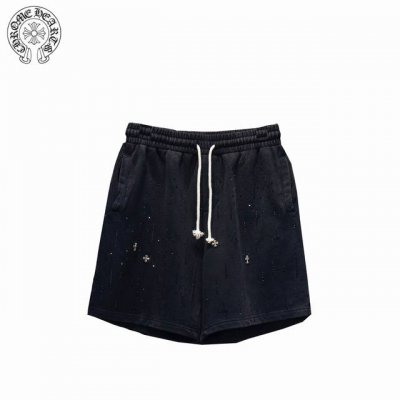 chrome Hearts 克罗心25Ss 白色抽绳炒盐烫钻短裤 采用订色订染毛圈纯棉卫衣面 420G双股双纱 手感舒适 进口针织针梳棉进行制作 厚度适中 有垂