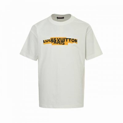 louis Vuitton 路易威登 25Ss 胶带Logo立体压胶短袖 面料采用260克重精梳棉，定制32支1*1螺纹，成衣两遍水洗处理， 面料舒适亲肤无异感