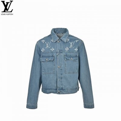 louis Vuitton 路易威登 24Fw 水洗老花破洞牛仔外套 定制纯棉牛仔料，厚实立体，利用激光技术进行花纹刻划，使材料局部迅速加热至熔化，可以精确控制