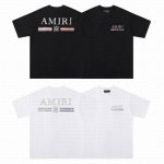 6044# 面料：260克双纱 美潮Amiri2025春夏新款标志圆领T恤高街男女同款宽松经典字母短袖 颜色：白 黑 码数： S M L Xl