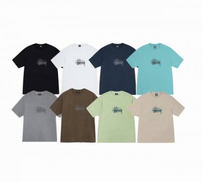 上新款号：S119 Stussy斯图西 Stussy Ss24 Refracted Tee 夏季系列 图案罗纹领宽松短袖 常规T恤 男女同款 原版打造 细节高控