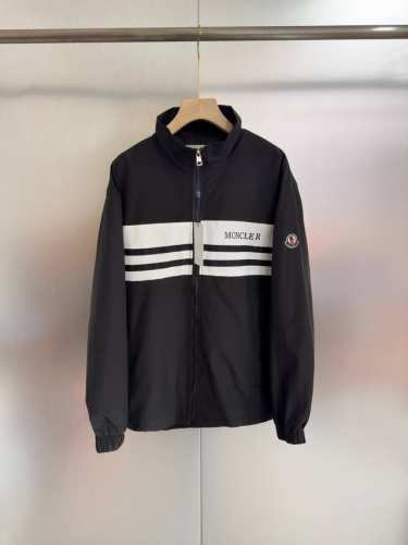 220 moncler蒙口2024最新款【高版本】春秋男士经典夹克外套 让整体很有细节感 合体的剪裁 上身舒适有型 领口刺绣设计 有细节感 面料采用聚酯纤维混纺