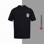 款号#Z73 Lulu 圆圈图案字母圆领短袖 Lululemon官网一致款式 面料：32支双纱280克纯棉面料 同缸同色织染螺纹 颜色一致 工艺：进口机器白墨直