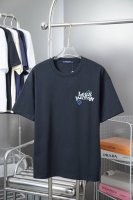 LV 25Ss早春新款 数码直喷印花短袖 轻奢主义 男女日常通勤穿搭必备单品 正确版本 欢迎对比 详细特征 320克100% 纯棉双纱汗布面料 同缸定染特种加粗