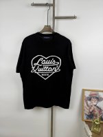 款号G619 新款Louis Vuitton Lv年春季新款爱心红心针织短袖男女同款 L联名款爱心针织短袖，Lv设计师绝版爱心 T，爱心复古联名款的摩登精贵男女