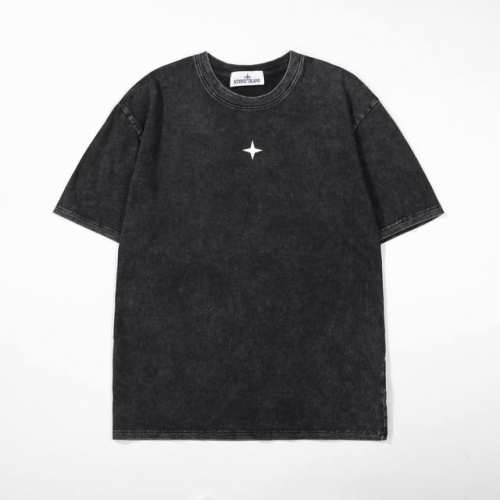 Stone Island石头岛十字星标棉质水洗短袖T恤 定制主标 辅料 水洗齐全 甄选250克32支紧密纺双纱纯棉面料 质感厚实但是透气性良好 胸前高品质硅胶印