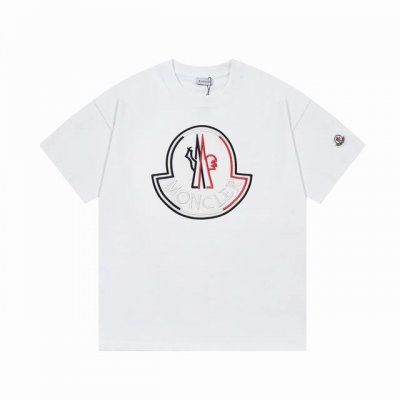 隔天到 Moncler 蒙口 拼色立体刺绣% Logo标识精致升级 原版面料 官方同款 短袖T恤 定制 同缸染面料 手感非常舒服 春夏最新版本 颜色: 白色 尺