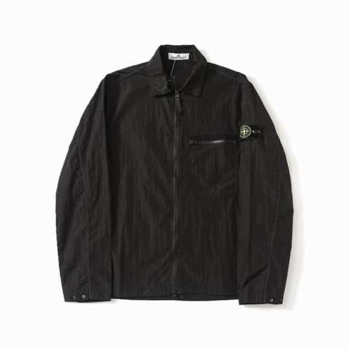 石头岛Ss24 Stone Island Nylon Meta 系列金属尼龙长袖拉链胸带夹克 防晒服 定制金属尼龙褶皱染色面料 复刻质感 辅料全定制 一比一复刻