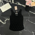针织背心 缪家25早春新款重工镶钻布标针织背心 颜色:2色 码数:Sml