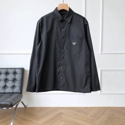 pd口袋三角金属徽标休闲按扣长袖衬衫 渠道典藏级单品，Pd口袋三角金属徽标休闲按扣长袖衬衫，专柜货，代购7900，材质甄选回收海洋塑料废弃物所制的特殊再生尼龙纱