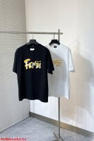 l711 Fd芬迪 2025夏装新款男女同款短袖T恤，！定制专属纯棉面料，定制原版工艺螺纹，胸前重工字母Logo工艺设计！简约大方，从容百搭，档次极高，完美融入