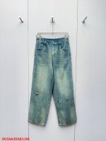L506 Bv 高盎司做旧洗水破坏蓝色牛仔裤，高阶玩家玩品味的买手必入！！高盎司洗水破坏裤 面料市面绝无现货 品牌专供面料 实物表面光泽油蜡感拿捏的非常到位呼应