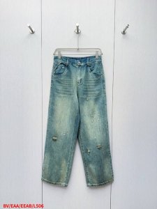 L506 Bv 高盎司做旧洗水破坏蓝色牛仔裤，高阶玩家玩品味的买手必入！！高盎司洗水破坏裤 面料市面绝无现货 品牌专供面料 实物表面光泽油蜡感拿捏的非常到位呼应