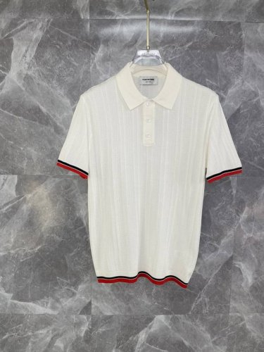 thom Browne 汤姆布朗 四杠针织polo衫 升级 灵感源自八十年代复古 原版面料 官方同款 polo衫 定制 网纱毛衣针织面料 手感非常舒服 春夏最新