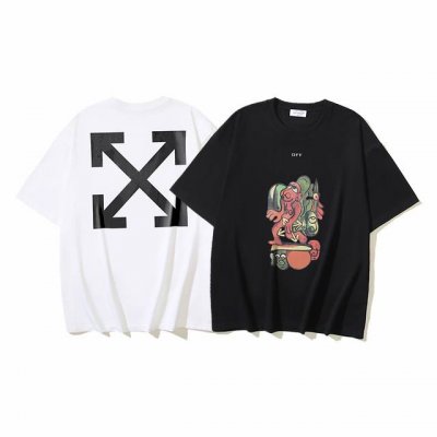 1149# Off-White纯棉260G重磅卡通Nana箭头印花短袖T恤 黑色 白色 S M L Xl