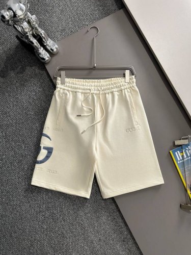 套装款！Gucci 古驰 2025新款 轻奢主义 贴布破坏双G字母 精工刺绣Logo 男女日常通勤穿搭必备 休闲短裤 定制毛圈面料 进口机刺绣工艺 腰标吊牌洗水