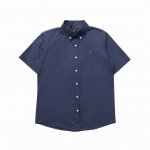 顶级复刻版本 Ralph Lauren 拉夫劳伦 新款小马刺绣Logo短袖衬衫衬衣 颜色：黑色 白色 藏青色 顶级复刻版本 区别市场通货 辅料: 原版吊牌水洗标