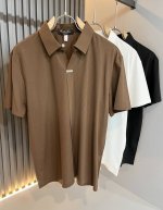 Loro piana诺悠翩雅 2025春夏男士最新的贸易订单翻领长袖衬衣，全品相！！采用Logo五金图案设计！上身舒适透气，不僵硬，整体有着丰富的立体感，品质出