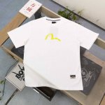 款号：Ws2486 高版本 2025新款Evisu福神后背锦鲤图案字母Logo印花休闲情侣圆领短袖T恤，经典永远不会过时、人手必备款，250G双纱纯棉不起球不起