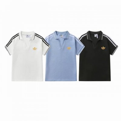 款号 849 adidas阿迪达斯三叶草夏季新款华夫格polo领三条杠透气百搭男女同款短袖 颜色 白色 蓝色 黑色 尺码 S M L Xl Xxl