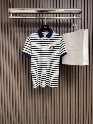 Moncler 2025Ss早春新款短袖翻领polo马球衫，蓝白间色280克纯棉平纹面料，质地柔软舒适，微潮风格，网球徽标刺绣。尺码：M-Xxl