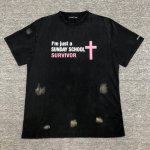 顶级版本Grailz project G R幸存者标语十字架印花Logo水洗做旧短袖男女同款T恤 设计师 Nooneclosed作为韩国古早的穿搭博主 偏爱Ba