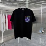 罗意威 2025春夏新款260克短袖T恤 个性印花 男女同款宽松版 S M L Xl Xxl 五个码 黑色 白色