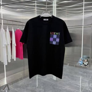 罗意威 2025春夏新款260克短袖T恤 个性印花 男女同款宽松版 S M L Xl Xxl 五个码 黑色 白色
