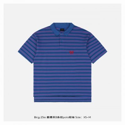 balenciaga 巴黎世家 25Ss 麦穗双B条纹polo短袖 定制珠地条纹面料 采用双梭提花织机编织 在传统珠地网眼结构 透气蜂窝纹理 基础上融入不对称渐