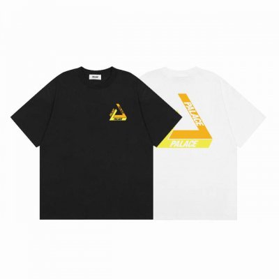 palace 简易缺角三角形黄色Logo限定夏季新款短袖 颜色： 白色 黑色 尺码：M L Xl Xxl 价格p： 三标齐 款号：