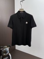 P300Moncl*R蒙*2025年春夏新款男士高端品质轻商务短袖T恤翻领Polo衫，都市精英商务休闲首选精品，简约翻领T恤，采用定制天丝混纺细珠地底面料，面料