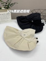 高端局，超大帽沿！Lulu2025最新Uv防紫外线大外沿渔夫帽，黑胶款半空顶遮阳帽，大头围可折叠遮阳帽，外沿钢圈定型！上头如若无物，今夏戴着最舒服的一款渔夫帽！