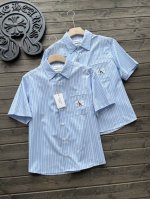 ck Jeans24春夏新款男复古通勤布标贴袋条纹宽松短袖衬衫J325769 清爽格纹工艺！上身十足帅气！胸前经典的Logo标志刺绣！非常立体饱满！百搭而又不凡