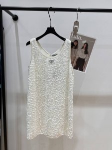 prad* 2025夏季新款亮片连衣裙 超级有质感的一件成衣 奢华闪耀 成为浪漫感焦点 做了固点假两件设计 上身亲肤不扎肤 Sml