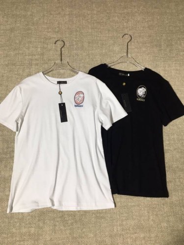 Versace 范思哲 精美刺绣美杜莎头像字母印花短袖T恤 Smlxl