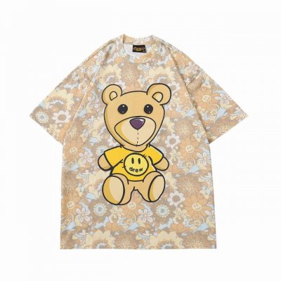 Y03 Drew复古小熊圆领短袖T 码数：S-Xl 颜色： 黄色