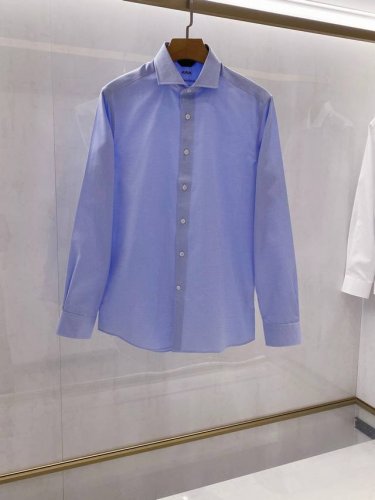 新品 Ez家男士小格纹提花商务休闲长袖衬衫，瑞士原产代工出品，25年春夏新款，高端Couture手工成衣系列！官方衬衫品类售卖Top级别，属于经久不衰的金字招牌
