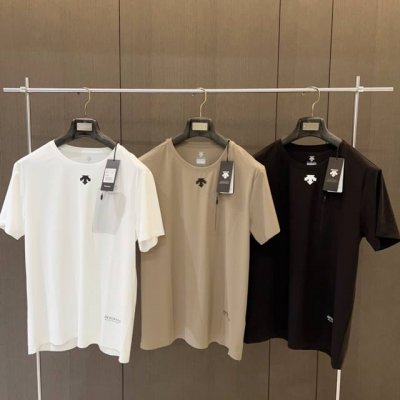 速干超冰爽料高品 25夏 新品 迪桑特Descente男士圆领 反光360速干透气带口袋短袖T恤冰丝 体制内简约大气款T！细节拉满！后背透气激光孔！ 立体裁剪！