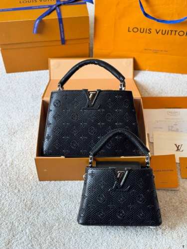 Lv Capucines 新款 镂空刺绣Monogram Capucines这次携着刺绣工艺再一次亮相 雪花一样的白 干干净净 纯洁美好 贵气上夹杂着轻松愉快的