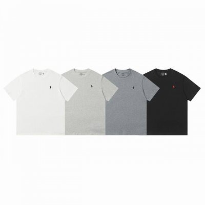 ralph Lauren polo 拉夫劳伦 经典小马刺绣Logo情侣休闲圆领T恤短袖-原单品质 color 白色 黑色 深灰色 浅灰色 size S M L