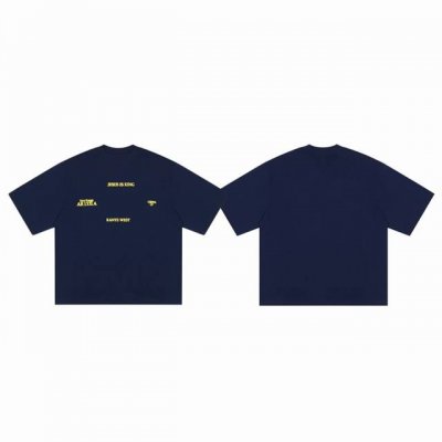Cpfm Kanye 侃爷 West 字母 Jesus Is King 发泡印花大版型情侣圆领休闲短袖-原单版本 Color：藏青色 Size：S M L Xl