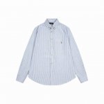 Ralph Lauren 拉夫劳伦经典彩色小标条纹休闲衬衫 1采用优质经典的条纹面料，上身柔软舒适，极其细腻 手感扎实润滑且柔软 拥有既织物不褶皱的的特性,手感