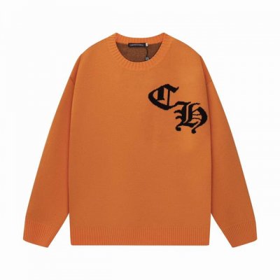 chrome Hearts克罗心经典马蹄 圆领羊毛毛衣 颜色 橙色 黑色 码数 S M L Xl Xxl